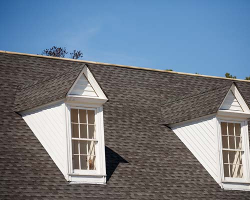 Shingle roof angled view